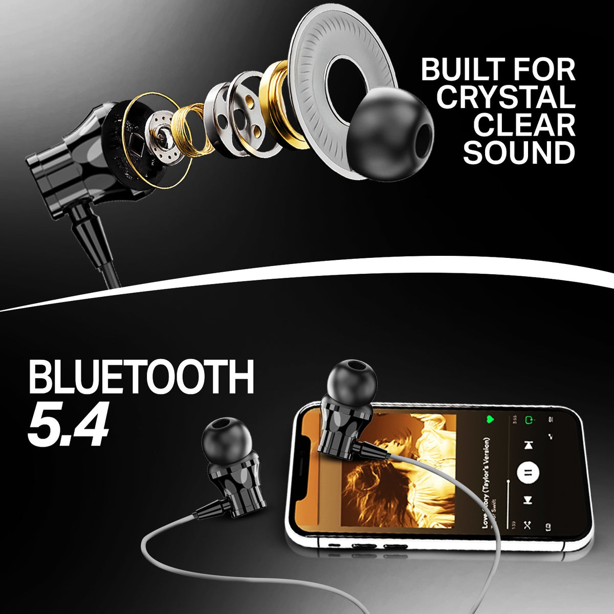 Wireless Neckband Earphones | Bluetooth Wireless Earphones | Soroo SR-IBAND58 – Black/Blue/Green