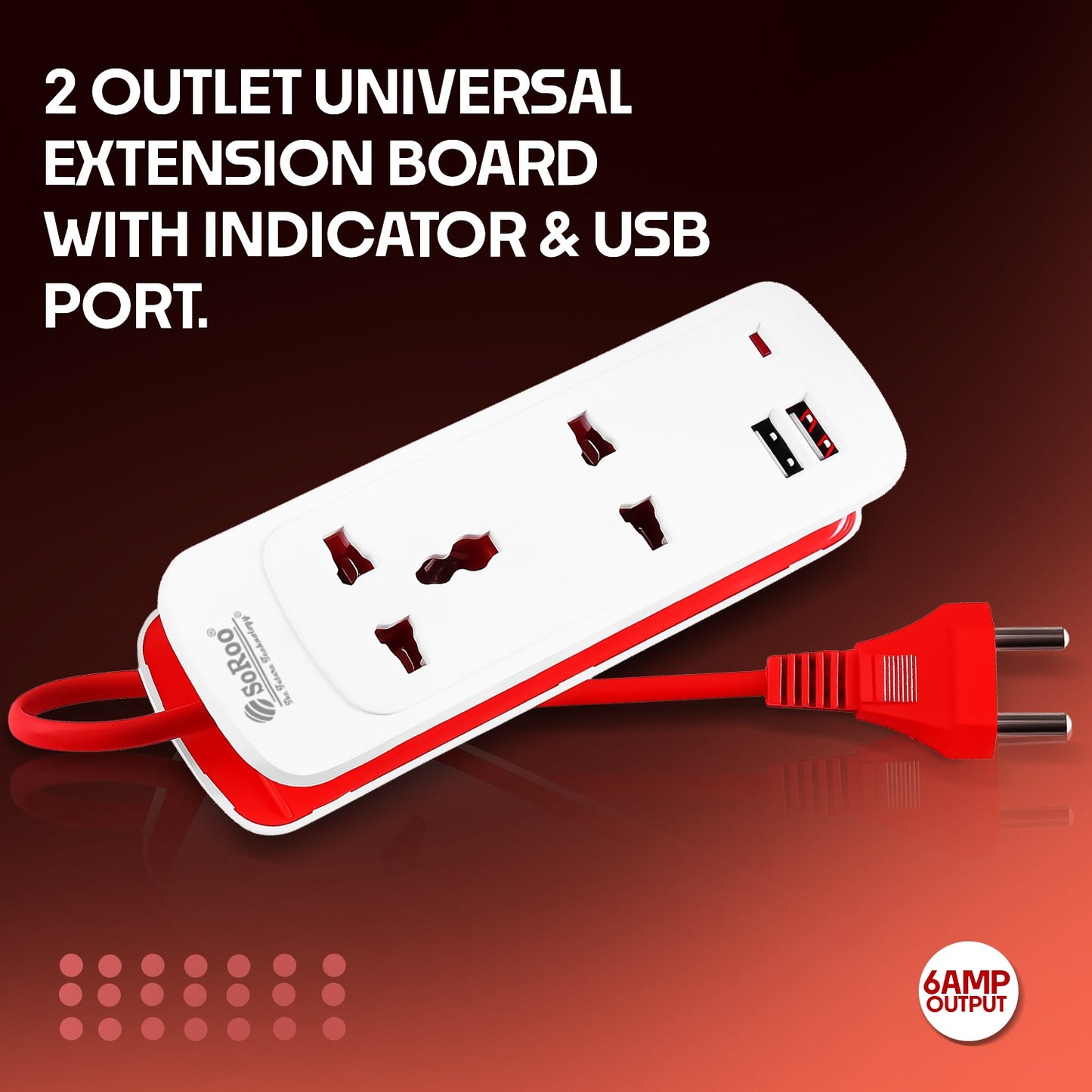 Fast Charging Extension Board 2 Universal Socket 2 USB Port 2 Meter Cable SOROO SR-EX29