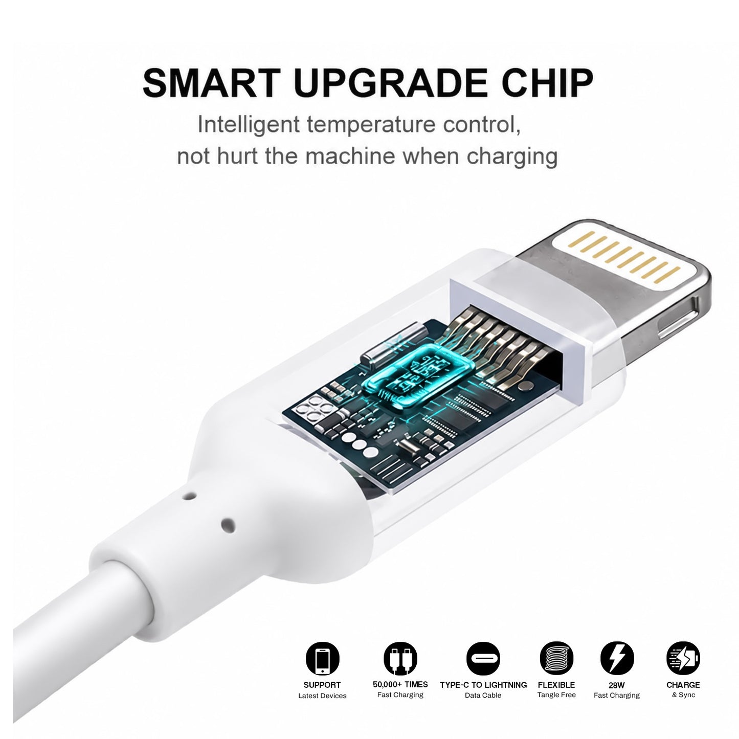 iPhone Cable | 28W Type-C to Lightning Fast Charging Cable with Smart Chip – Soroo SR-DT2
