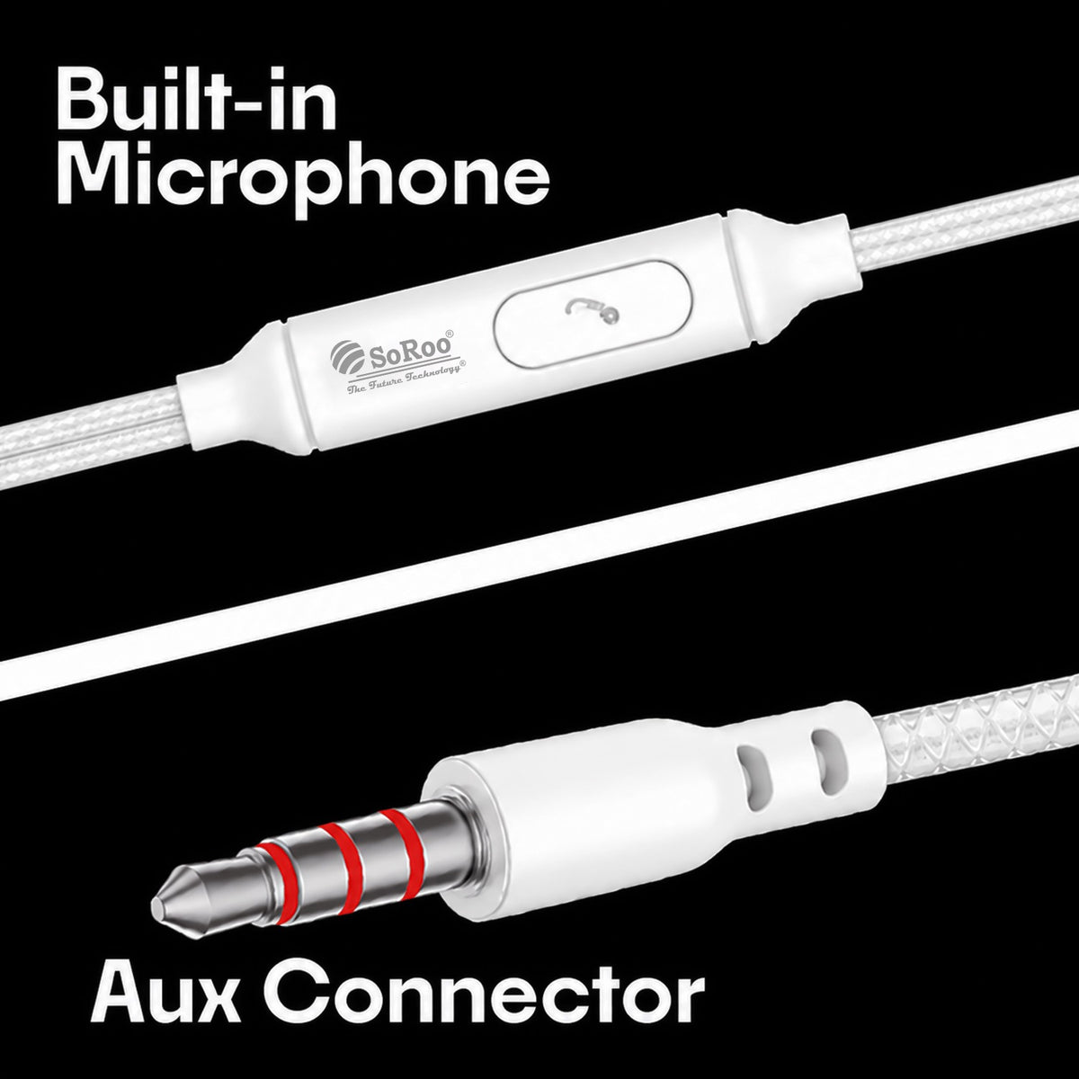 Wired Earphones with Mic | Soroo YO-A40 13mm Dynamic Driver AUX Earphones
