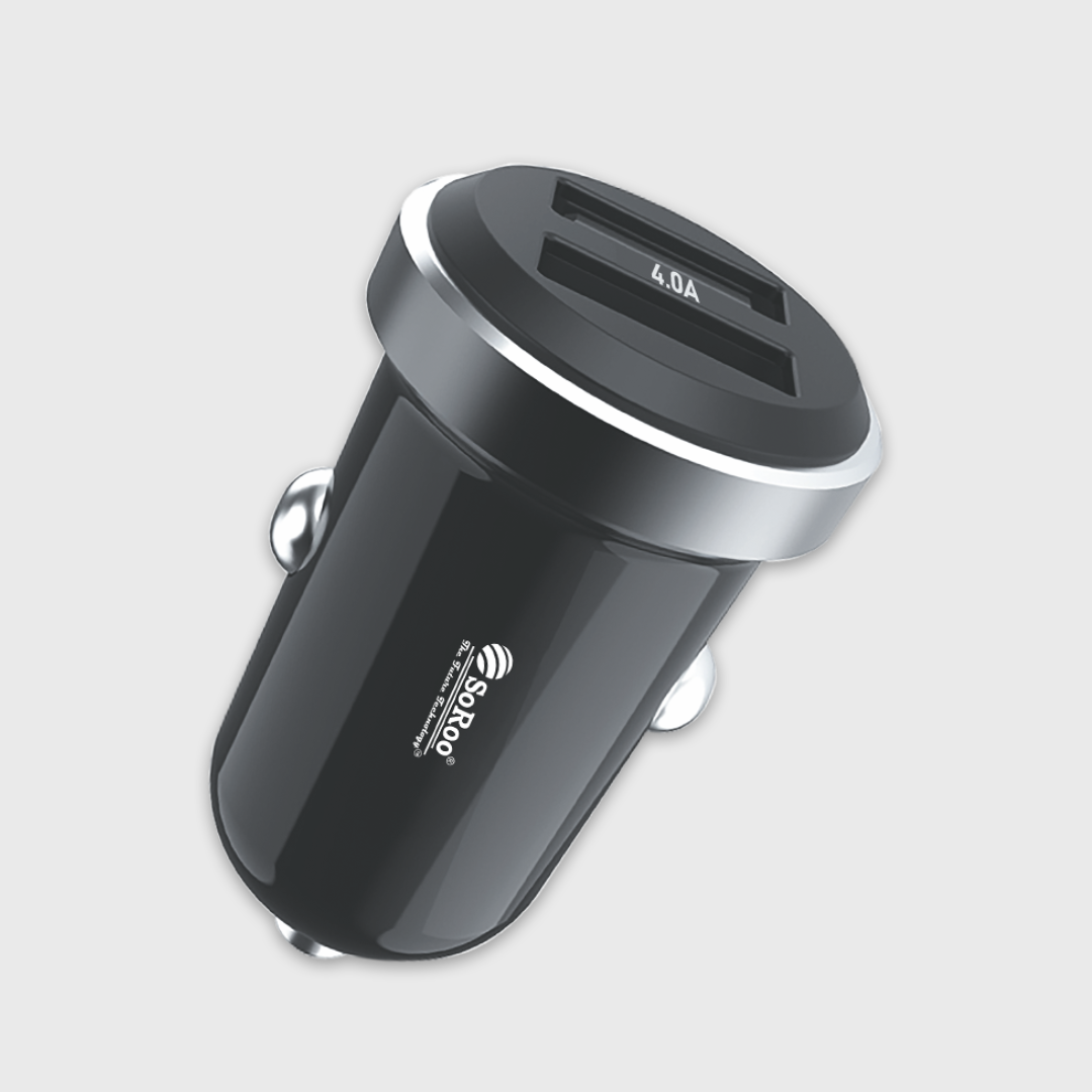 Soroo Car Charger Miniature (White, With USB Cable) Series - C13 TC