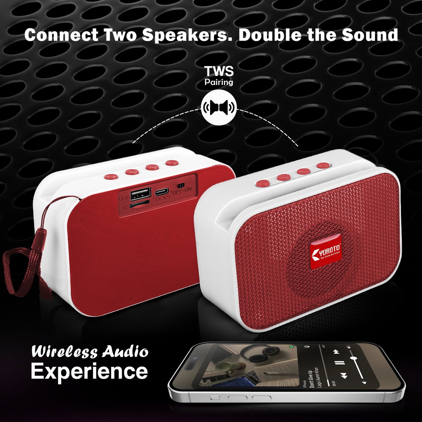 Bluetooth Speaker 10W High Bass YOROTO Portable Thunder Sound Blue Stereo Speaker A011