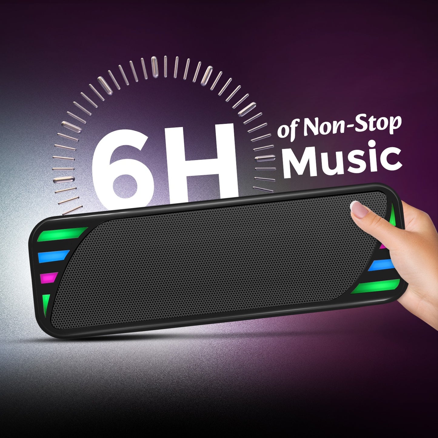 Wireless Bluetooth Speaker 12W RGB Light Thunder Sound Punchy Bass YOROTO YO-434-BTL