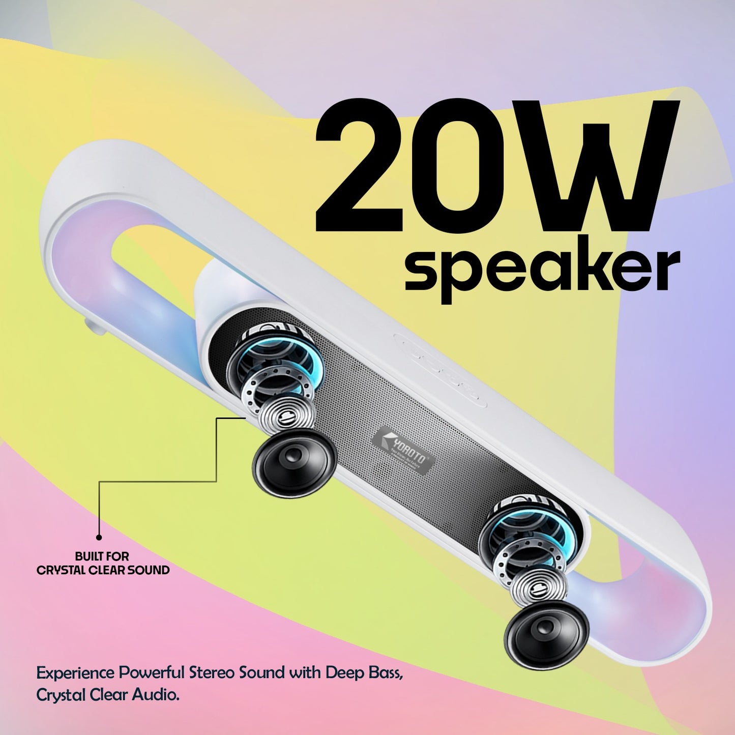 Wireless Bluetooth Speaker 20W, 6 Hours Playback & TWS Pairing YOROTO YO-SP-28