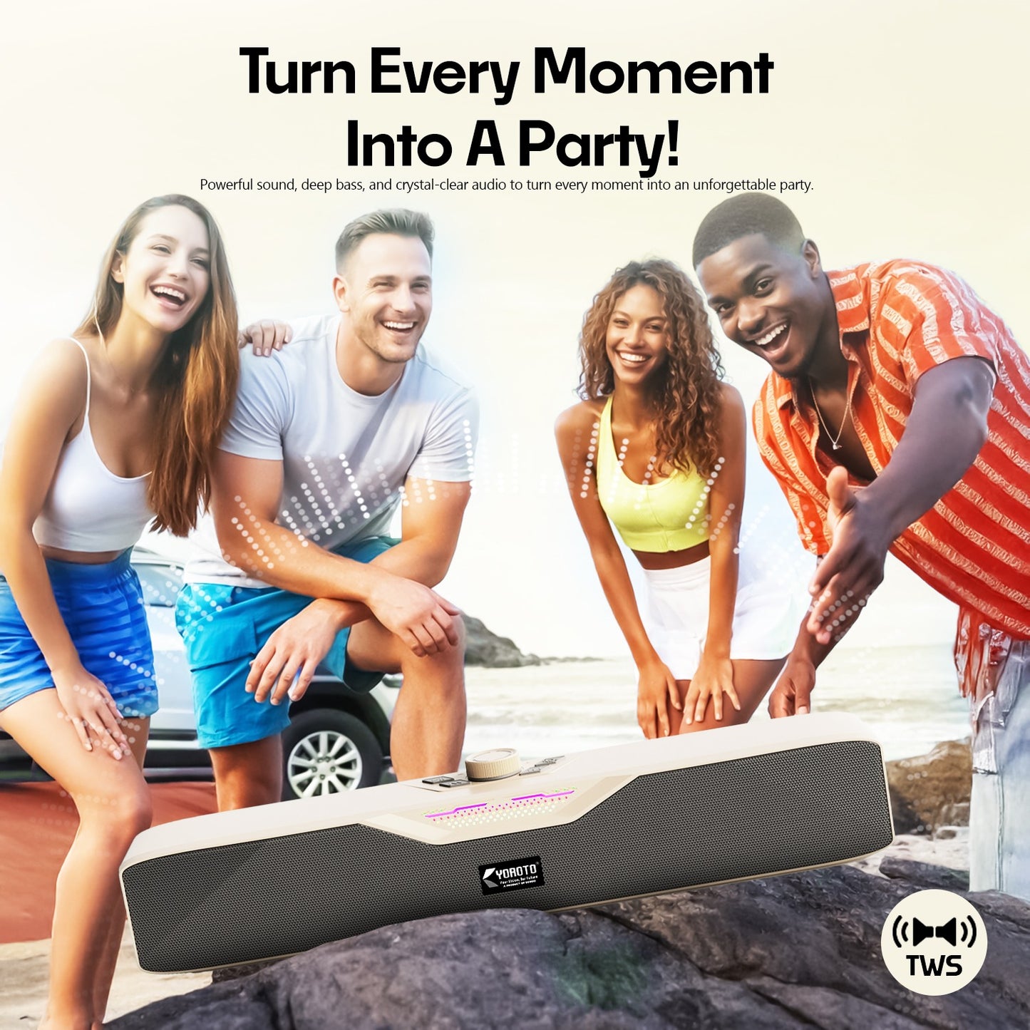 Wireless Bluetooth Speaker 20W, 6 Hours Playback & TWS Pairing YOROTO YO-SP30