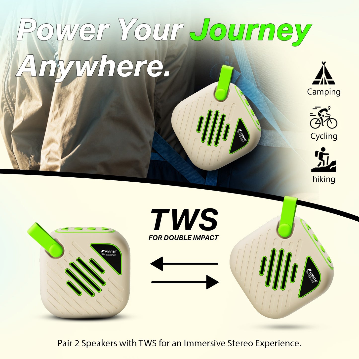 Wireless Bluetooth Speaker | 6W Sound with 4 Hours Playback & TWS Yoroto YO-392