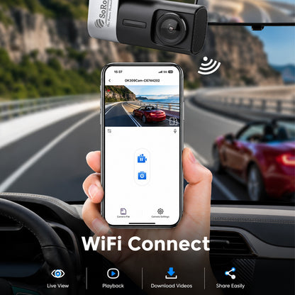 360° Rotating Car Camera | 2K Ultra HD Parking Monitor with WiFi | Soroo SR-DCAM5 – Black