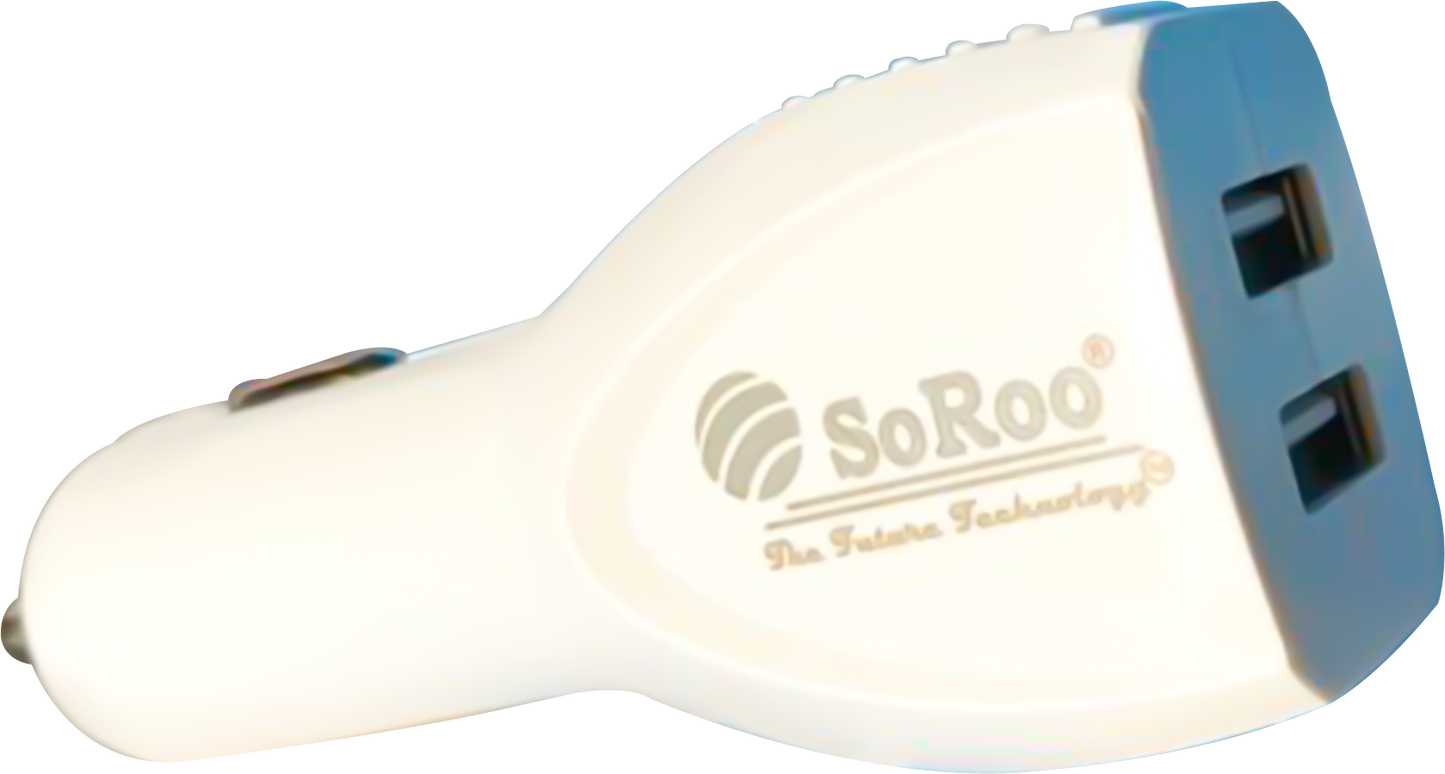 Soroo Car Charger 3.4A Output (White, With USB Cable) Series-4