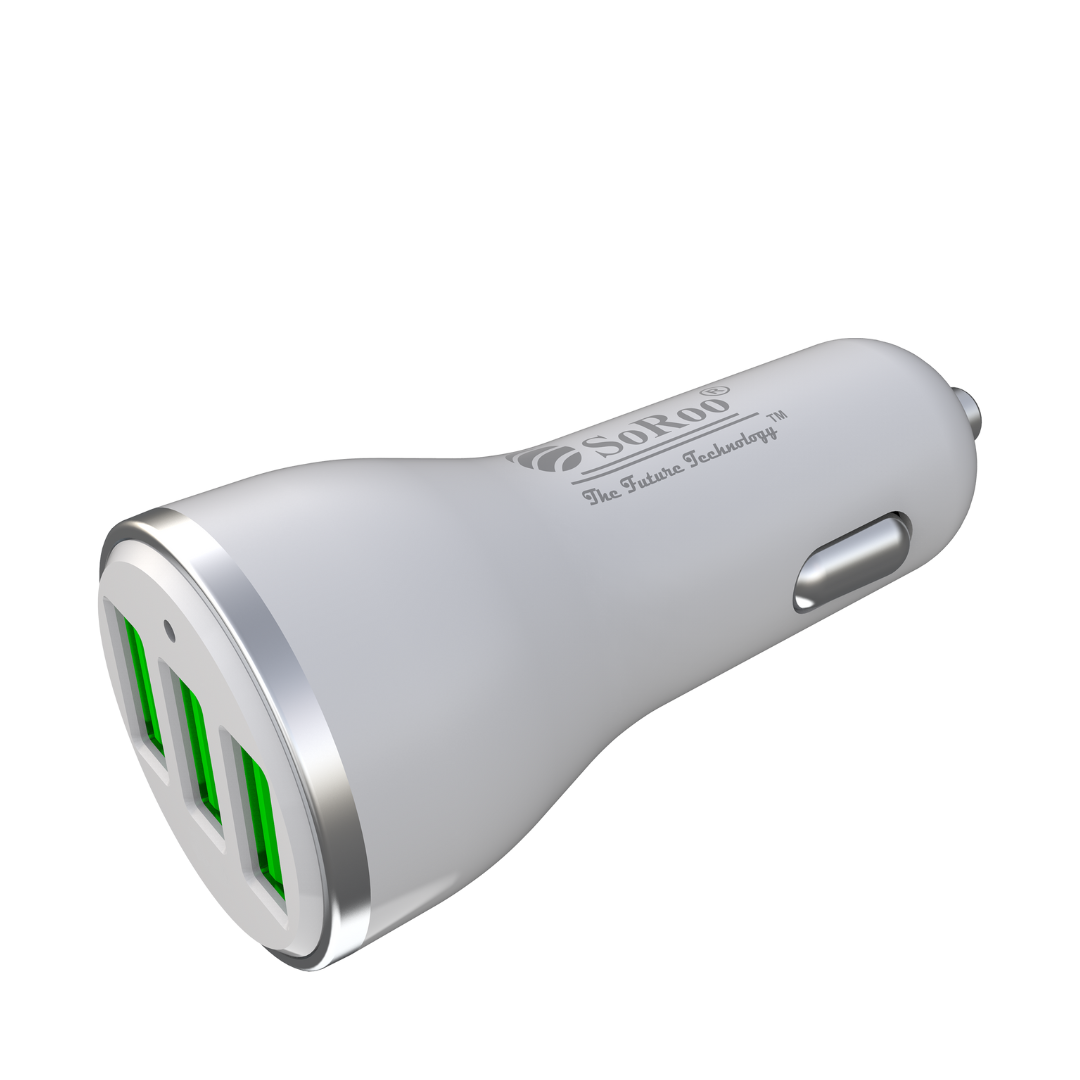 Soroo Car Charger 22W Output (White, With USB Cable) Series-3