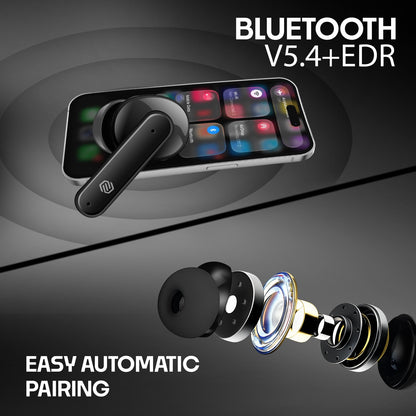 Earbuds Bluetooth 5.4 AI ENC 48Hr SoRoo BUDS20 Black