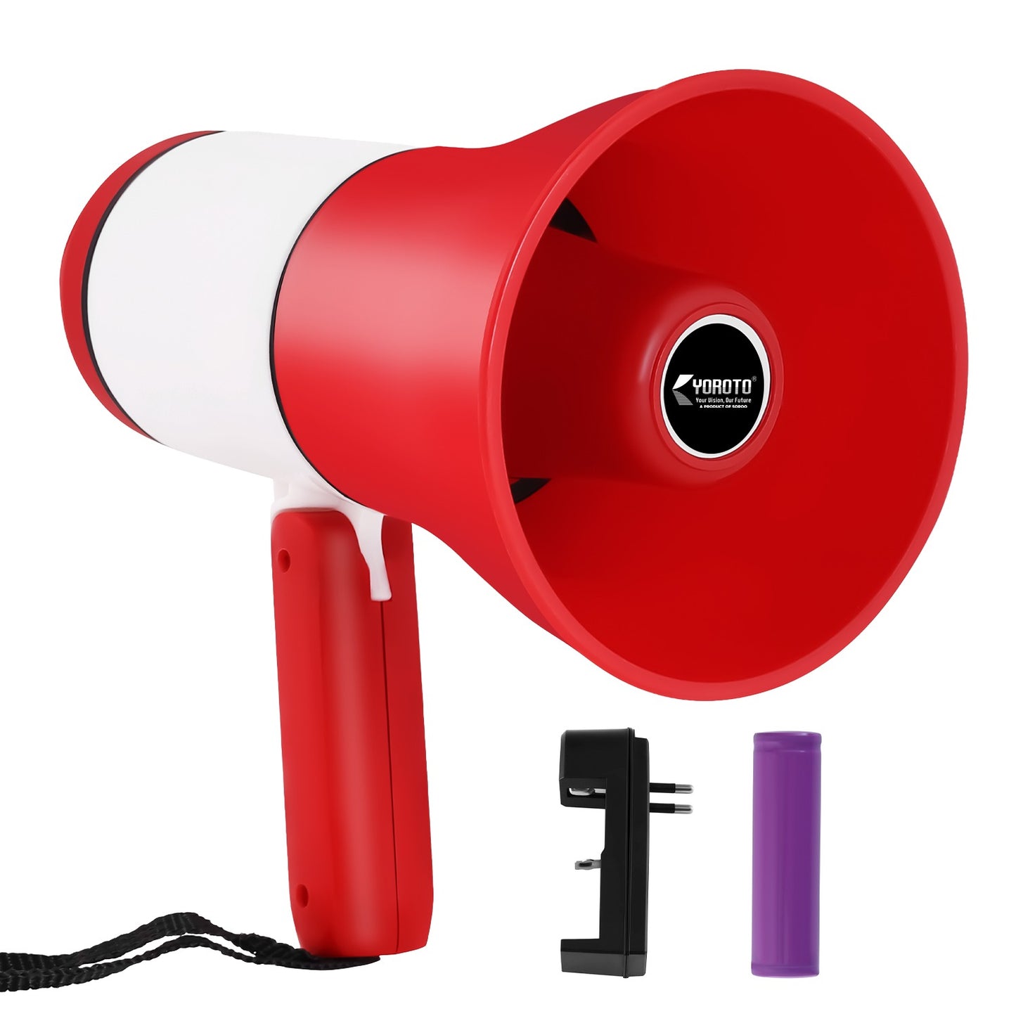 Handheld Megaphone Speaker with Mic Type-C Voice Changer Siren Loud 8.0
