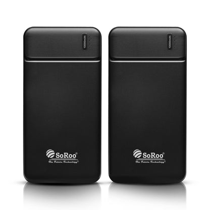 10000mAh Power Bank | 18W Fast Charging, USB & Type-C, Safety Protection & Smart Chip | Soroo PB188 – Black