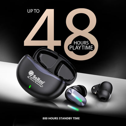 Wireless TWS Bluetooth Earbuds | 48 Hours Playtime, Type-C Charging & 2–3 Hours Charging | Soroo SR-BUDS39 – Black/White/Golden