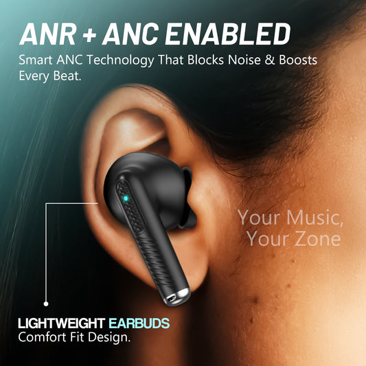 Wireless TWS Earbuds | 48 Hours Playtime, 600 Hours Standby | Soroo SR-BUDS43 – Black/White