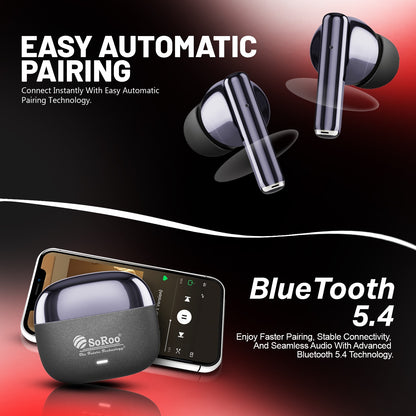 Wireless TWS Earbuds | Bluetooth Wireless Earphones | Soroo SR-BUDS42 – Black/Orange/Purple/Golden