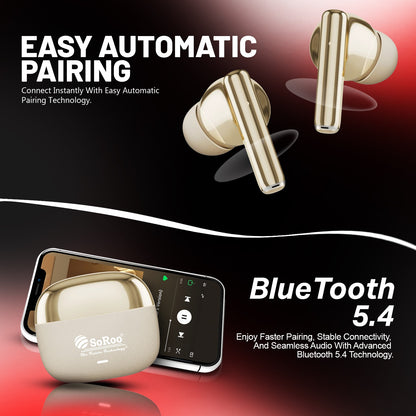 Wireless TWS Earbuds | Bluetooth Wireless Earphones | Soroo SR-BUDS42 – Black/Orange/Purple/Golden