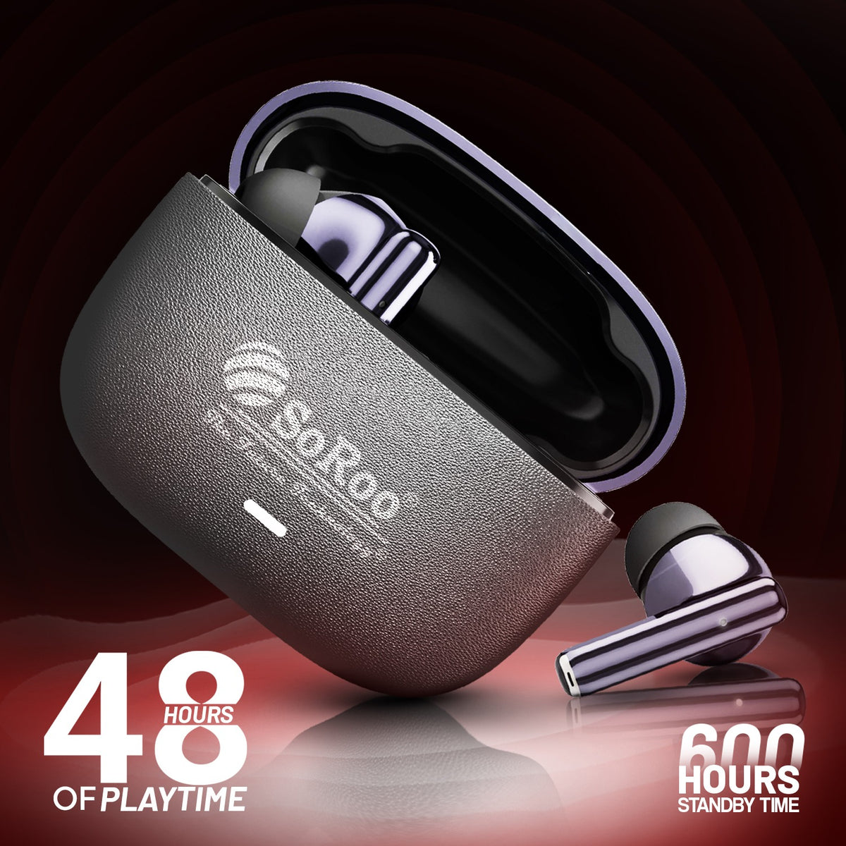 Wireless TWS Earbuds | Bluetooth Wireless Earphones | Soroo SR-BUDS42 – Black/Orange/Purple/Golden