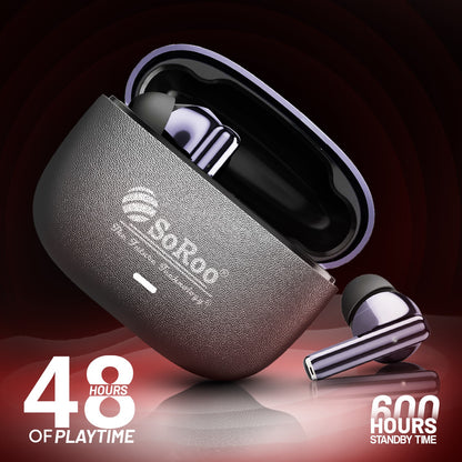 Wireless TWS Earbuds | Bluetooth Wireless Earphones | Soroo SR-BUDS42 – Black/Orange/Purple/Golden
