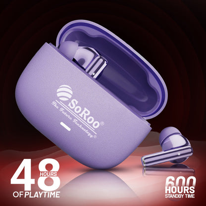 Wireless TWS Earbuds | Bluetooth Wireless Earphones | Soroo SR-BUDS42 – Black/Orange/Purple/Golden