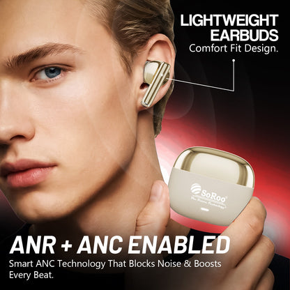 Wireless TWS Earbuds | Bluetooth Wireless Earphones | Soroo SR-BUDS42 – Black/Orange/Purple/Golden