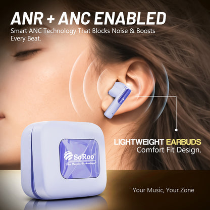 Wireless TWS Earbuds | Bluetooth Wireless Earphones | Soroo SR-BUDS44 – Purple/White/Black/Sky Blue