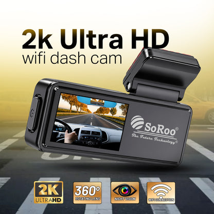 Car Dash Camera with Night Vision | Parking Monitor, Motion Detection & App Live View | Soroo SR-DCAM6 – Black