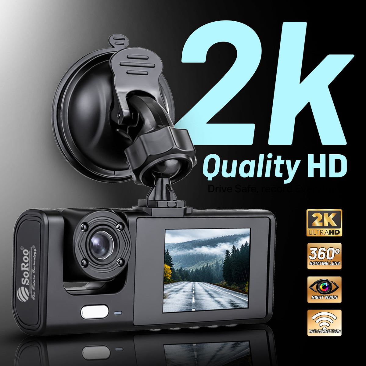 Car Dash Camera | 140° Wide Angle Lens with G-Sensor | Soroo SR-DCAM7 – Black