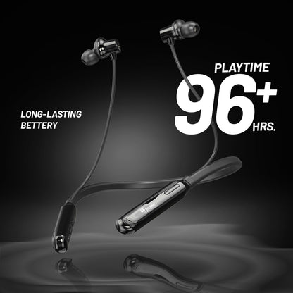 Wireless Neckband Earphones | 96+ Hours Playtime | Soroo SR-IBAND54 – Black/Green