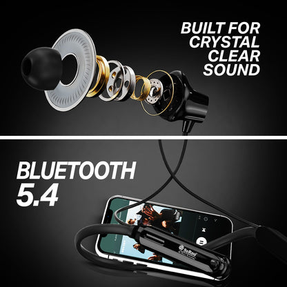 Wireless Neckband Earphones | 96+ Hours Playtime | Soroo SR-IBAND54 – Black/Green