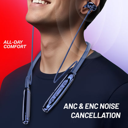 Wireless Neckband Earphones | 100+ Hours Playtime & 4 EQ Modes | Soroo SR-IBAND59 – Blue/Black/Green