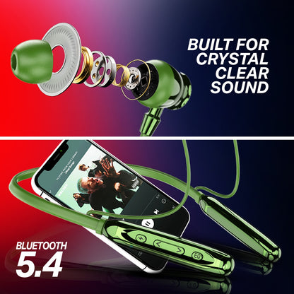 Wireless Neckband Earphones | 100+ Hours Playtime & 4 EQ Modes | Soroo SR-IBAND59 – Blue/Black/Green