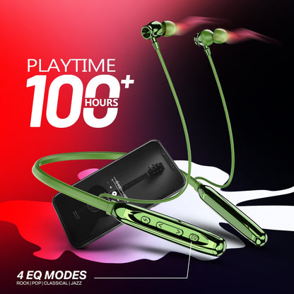 Wireless Neckband Earphones | 100+ Hours Playtime & 4 EQ Modes | Soroo SR-IBAND59 – Blue/Black/Green