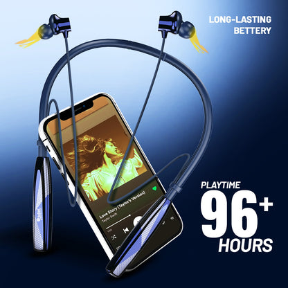 Wireless Neckband Earphones | 96+ Hours Playtime | Soroo SR-IBAND60 – Green/Blue/Black
