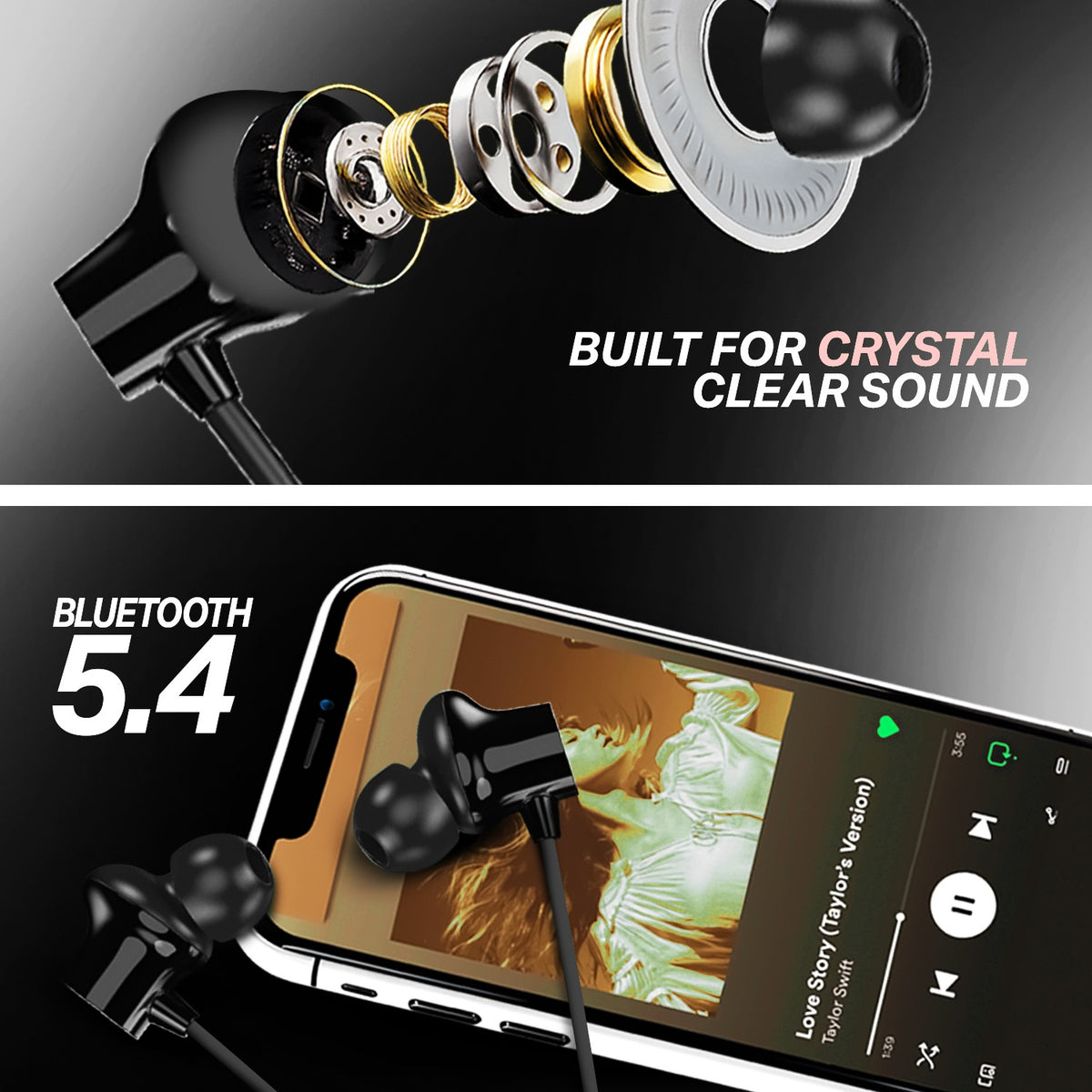 Wireless Neckband Earphones | 96+ Hours Playtime | Soroo SR-IBAND60 – Green/Blue/Black