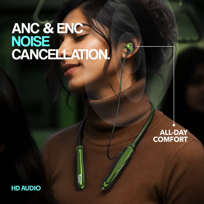 Wireless Neckband Earphones | 98+ Hours Playtime | Soroo SR-IBAND61 – Green/Blue/Black