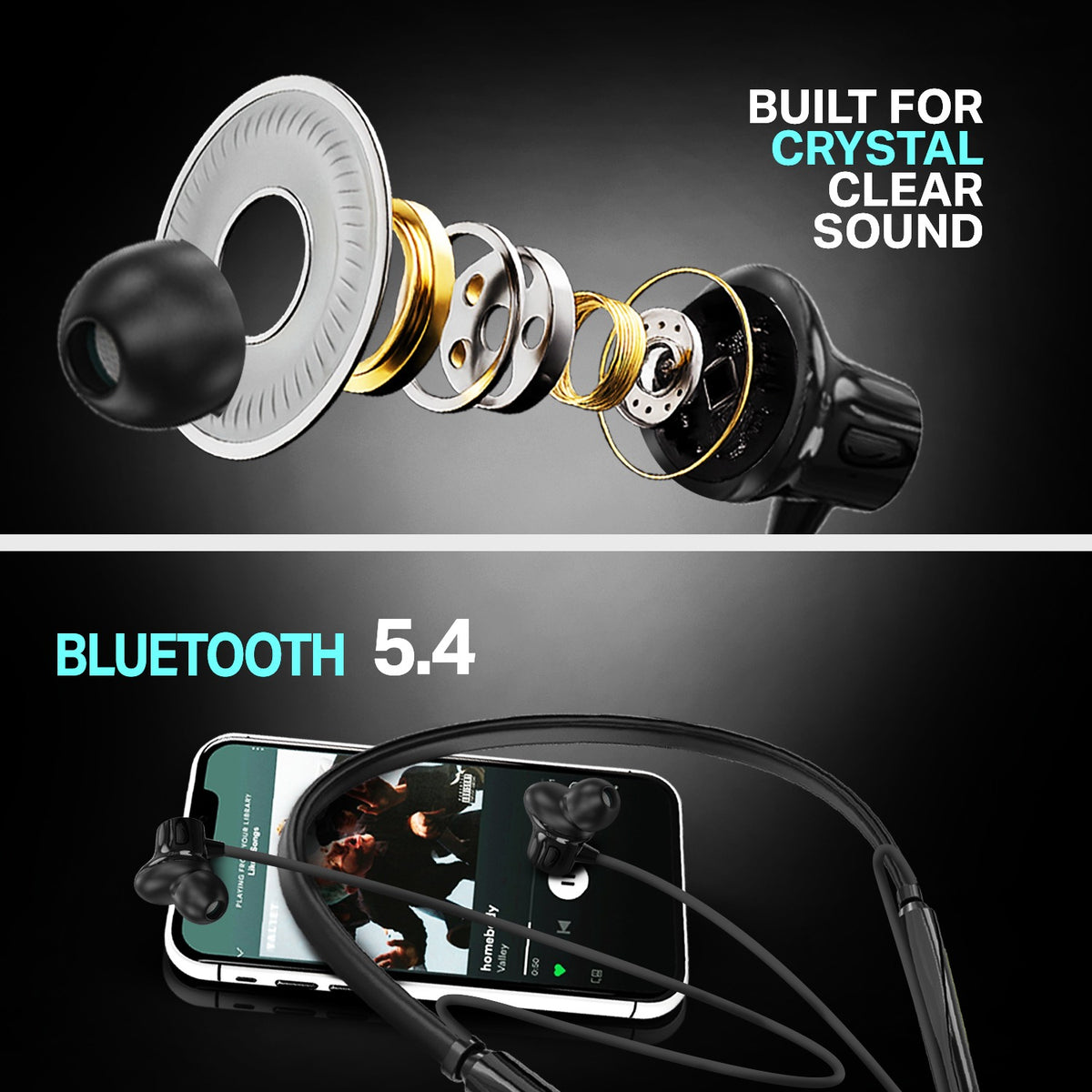 Wireless Neckband Earphones | 98+ Hours Playtime | Soroo SR-IBAND61 – Green/Blue/Black