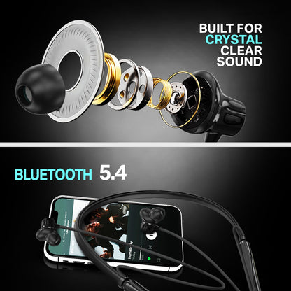 Wireless Neckband Earphones | 98+ Hours Playtime | Soroo SR-IBAND61 – Green/Blue/Black