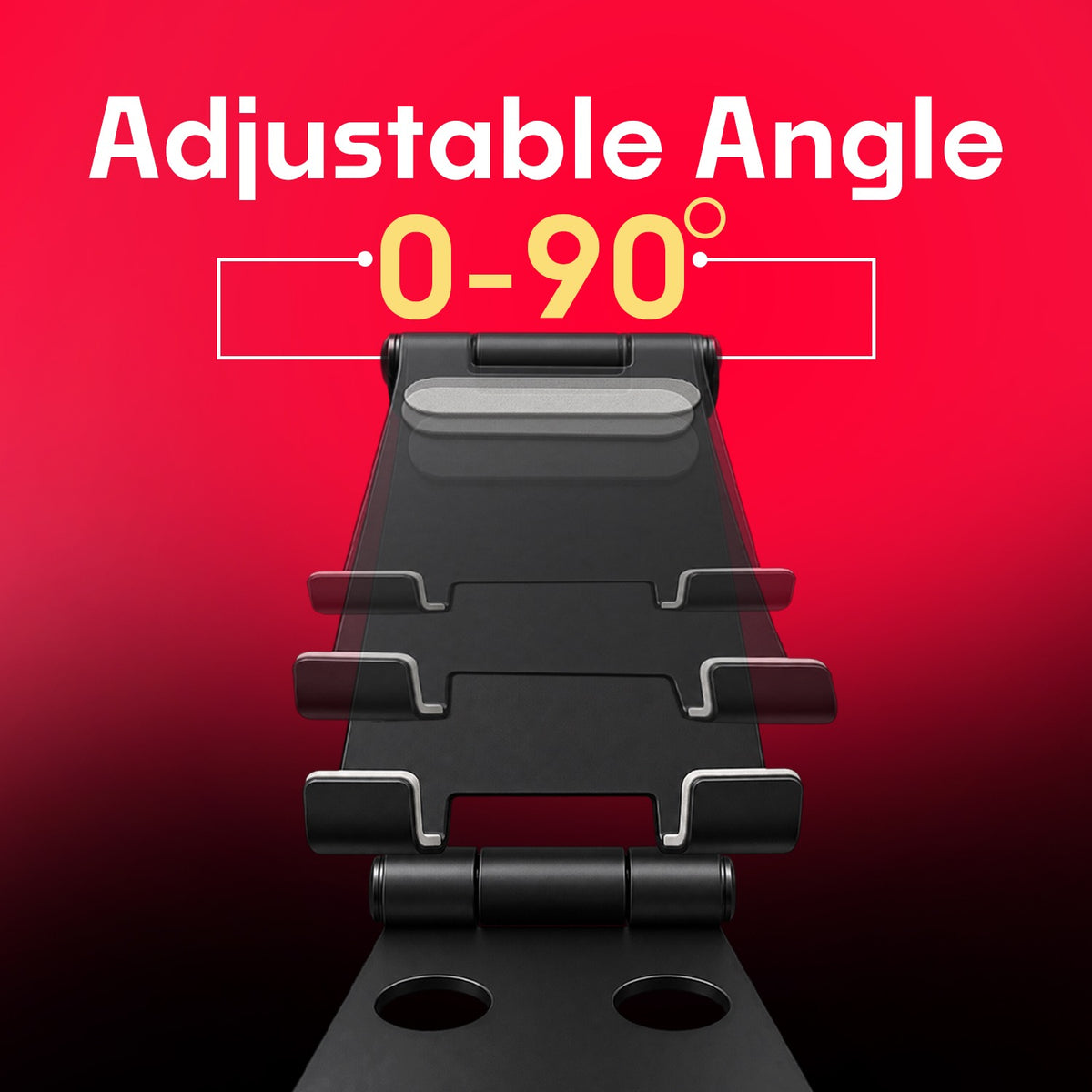 Adjustable Foldable Phone Stand | 180° Rotation, 0–90° Adjustable Angle & Strong Grip | Soroo SR-PHONEHOLDER-STN – Black