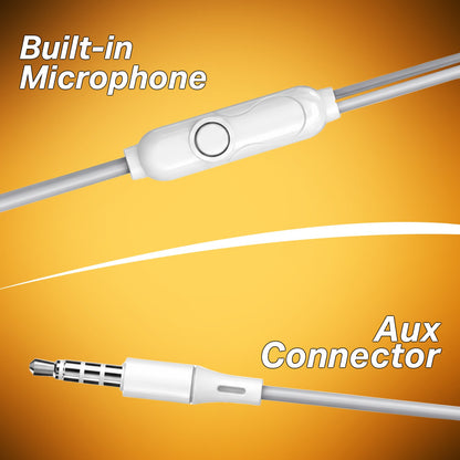 Wired Earphones with Mic | Soroo SR-X178 In-Ear Earphones – White