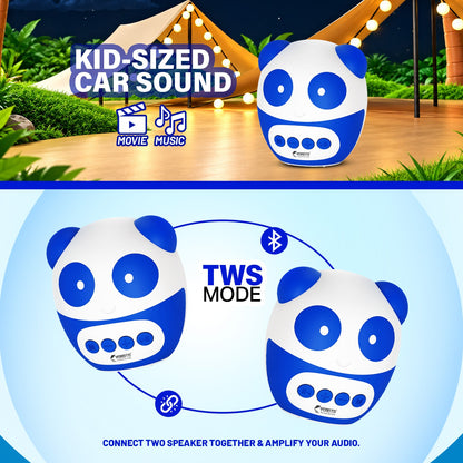 12W Wireless Bluetooth Kids Speaker | 4 Hours Playtime & Kid-Sized Panda Sound | Soroo YO-382 – Sky Blue/Pink/Black