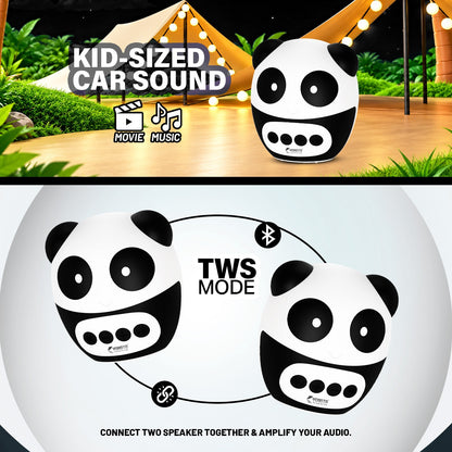 12W Wireless Bluetooth Kids Speaker | 4 Hours Playtime & Kid-Sized Panda Sound | Soroo YO-382 – Sky Blue/Pink/Black