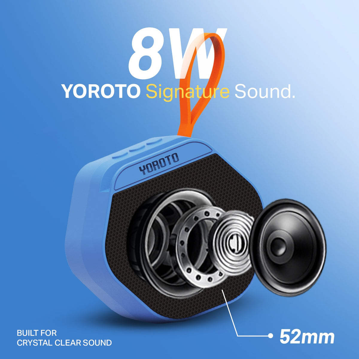 8W Wireless Bluetooth Portable Speaker | 6 Hours Playtime & TWS Mode | Soroo YO-386 – Blue/Red/Green/Black