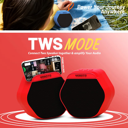 8W Wireless Bluetooth Portable Speaker | 6 Hours Playtime & TWS Mode | Soroo YO-386 – Blue/Red/Green/Black