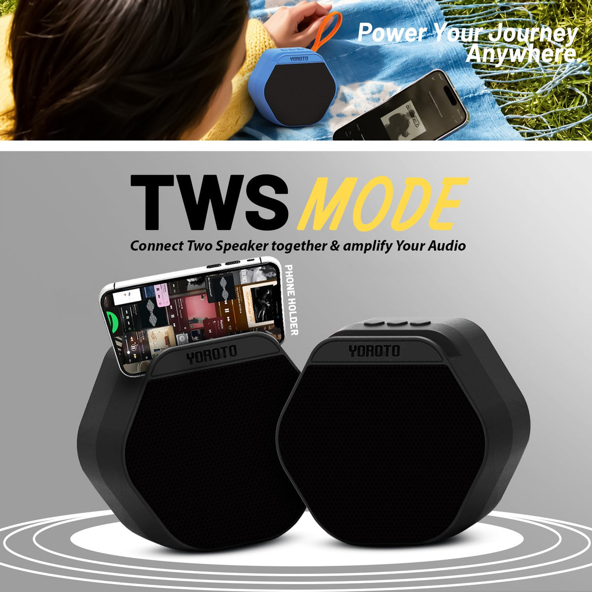 8W Wireless Bluetooth Portable Speaker | 6 Hours Playtime & TWS Mode | Soroo YO-386 – Blue/Red/Green/Black