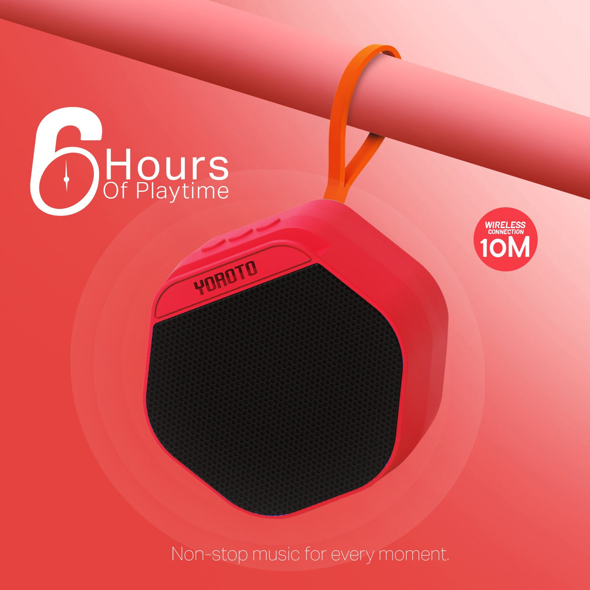 8W Wireless Bluetooth Portable Speaker | 6 Hours Playtime & TWS Mode | Soroo YO-386 – Blue/Red/Green/Black