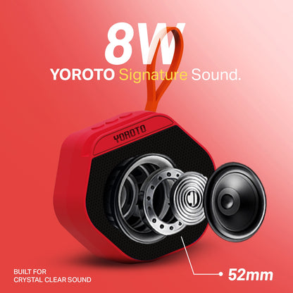 8W Wireless Bluetooth Portable Speaker | 6 Hours Playtime & TWS Mode | Soroo YO-386 – Blue/Red/Green/Black