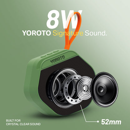 8W Wireless Bluetooth Portable Speaker | 6 Hours Playtime & TWS Mode | Soroo YO-386 – Blue/Red/Green/Black