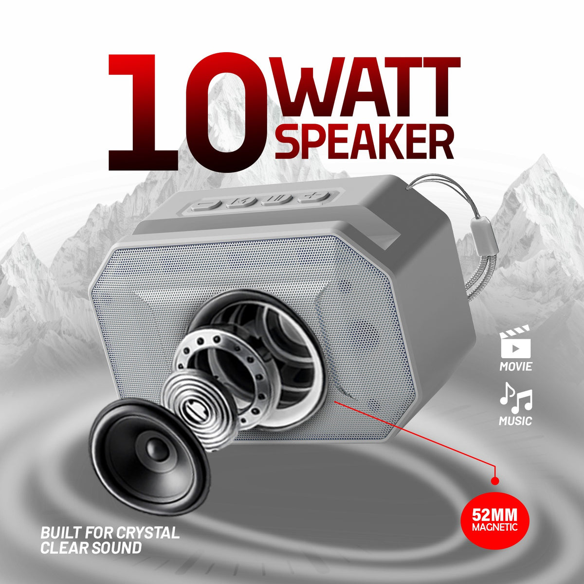 10W Wireless Bluetooth Portable Speaker | 6 Hours Playtime & TWS Mode | Soroo YO-388 – Sky Blue/Yellow/Orange/Grey