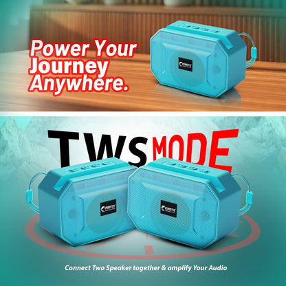 10W Wireless Bluetooth Portable Speaker | 6 Hours Playtime & TWS Mode | Soroo YO-388 – Sky Blue/Yellow/Orange/Grey