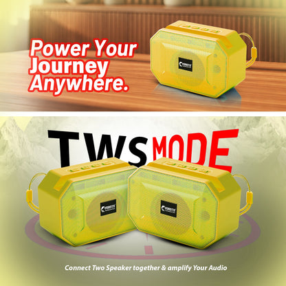 10W Wireless Bluetooth Portable Speaker | 6 Hours Playtime & TWS Mode | Soroo YO-388 – Sky Blue/Yellow/Orange/Grey